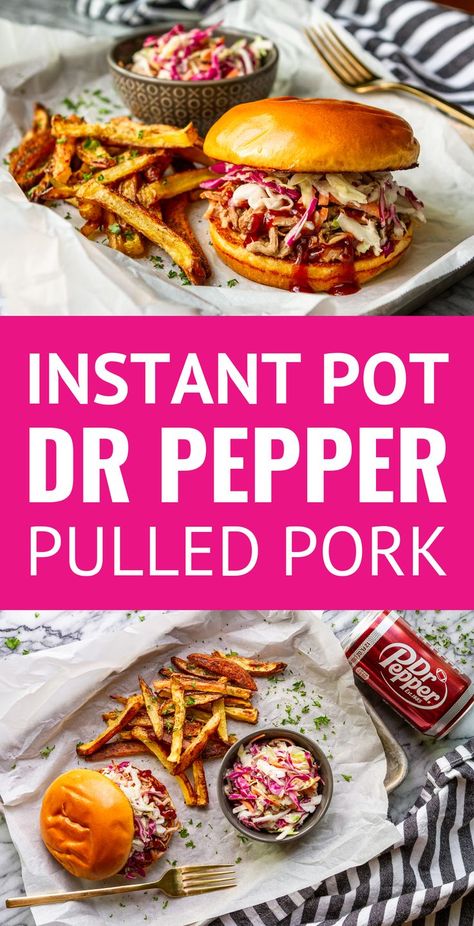 Pulled Pork With Bbq Sauce, Pulled Pork Instant Pot Recipe, Pressure Cooker Pulled Pork, Dr Pepper Pulled Pork, Pulled Pork Sandwiches, Pulled Pork Recipe, Pork Sandwiches, Instant Pot Pork, Tailgating Recipes