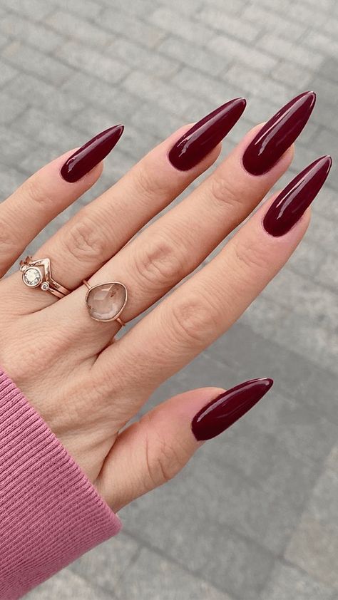 Dark Color Nail Ideas, Moody Manicure, Scarlet Red Nails, Brown Red Nails, Dark Red Nail Ideas, Red Brown Nails, Red Nail Ideas, Dark Color Nails, Dark Pink Nails