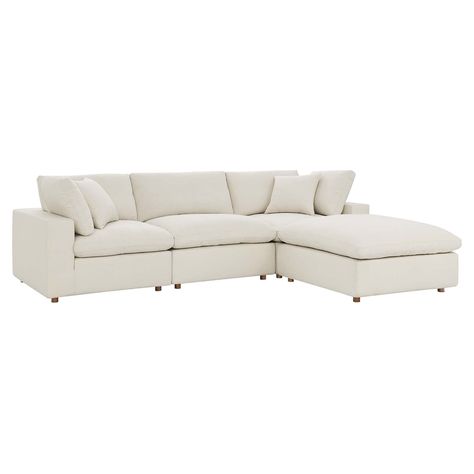 PRICES MAY VARY. SPACIOUS SECTIONAL SOFA - Delivering comfort and rich style to the modern home, this rearrangeable sectional sofa collection can be used in a variety of configurations to suit the needs of any moment FABRIC UPHOLSTERY - Covered in polyester fabric granting a luxe linen texture, this sectional sofa is soft to the touch. Commix's calming hue and spacious profile complement a variety of home décors SIMPLE DETAIL - With a clean-lined design, the chic details and simple style of this Contemporary Sectional Sofa, Contemporary Sectional, Modern Sofa Sectional, Upholstered Sectional, Modway Furniture, Linen Texture, Corner Sectional, Down Feather, Changing Wall Color