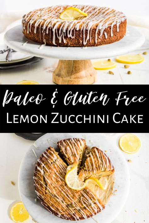 Lemon Zucchini Cake, Cake Gluten Free, Lemon Zucchini, Paleo Recipes Dessert, Healthy Zucchini, Zucchini Cake, Lemon Glaze, Gluten Free Cakes, Paleo Dessert