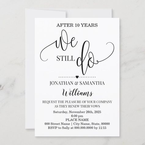 We still do Modern Minimalist Wedding Anniversary Invitation  Zazzle 25th Wedding Anniversary Invitations, Invitation Minimalist, Renewal Wedding, Anniversary Invitation, Parents Wedding, Modern Minimalist Wedding, Wedding Anniversary Invitations, Wedding Black, 25th Wedding Anniversary