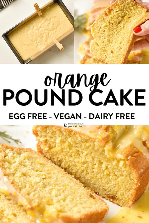 This Orange Pound Cake is an easy moist pound cake with tangy orange flavors and a delicious sweet orange glaze. Pound Cake With Glaze, Orange Pound Cake Recipe, Vegan Tart, Healthier Baking, Chocolate Chip Pound Cake, Vegan Tarts, Orange Pound Cake, Moist Pound Cake, Cooking Vegan