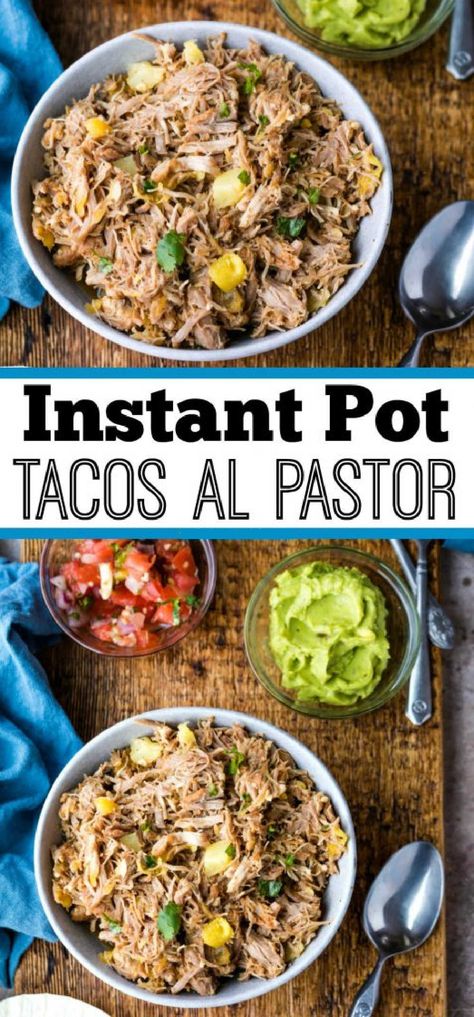 Instant Pot Tacos al Pastor Instant Pot Tacos, Mexican Pork Recipes, Pork Sirloin Roast, Taco Filling, Pork Sirloin, Sirloin Roast, Tacos Al Pastor, Cook Dinner, Instant Pot Soup Recipes