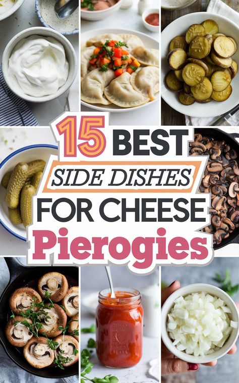 15 Mouthwatering Side Dishes to Serve With Cheese Pierogies! 🧀🥟 #pierogies #sidedishes #yum What To Serve With Perogies, Cheese Pierogi Recipe, Pierogi Filling, Pierogi Recipe, Spicy Cheese, Fermented Cabbage, Jalapeno Cheese, Best Side Dishes, Sauteed Mushrooms