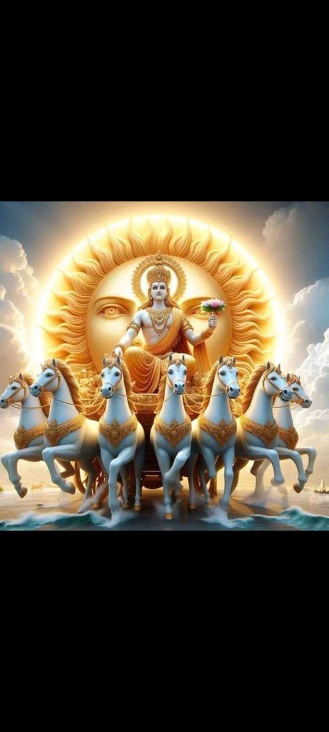 7horses Wallpaper, Lord Surya Bhagavan Images, Maa Tarini, Radha Krishna Art Beautiful, Surya Bhagavan, 7 Horses, Gods Images, Lord Surya, Surya Dev