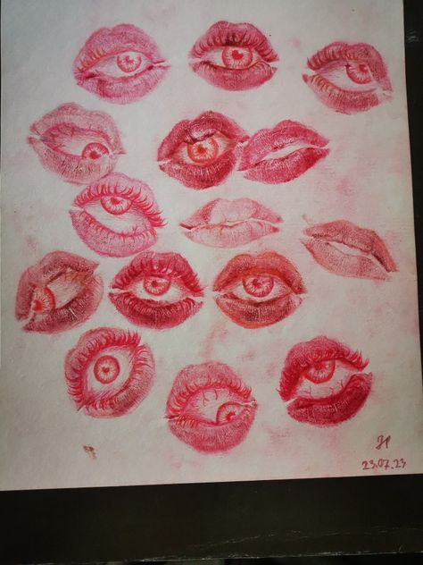 Eyes Drawing, Eye Drawing, Kiss, Drawings, Art