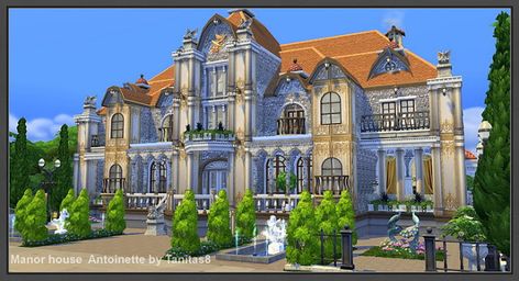 Sims 4 CC's - The Best: Manor house Antoinette by TanitasSims Sims Mansion, Anime Palace, Sims Lots, Two Story House Plans, Sims Ideas, Sims House Plans, Sims 4 Downloads, Sims 4 Update, Sims 4 Collections