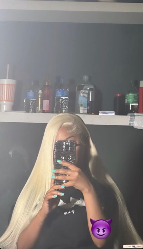 Blonde Wig Black Women, Side Part Straight, Wig Black Women, Low Ponytail Hairstyles, Straight Weave, Girl Hair Colors, Straight Weave Hairstyles, Hair Streaks, Frontal Hairstyles