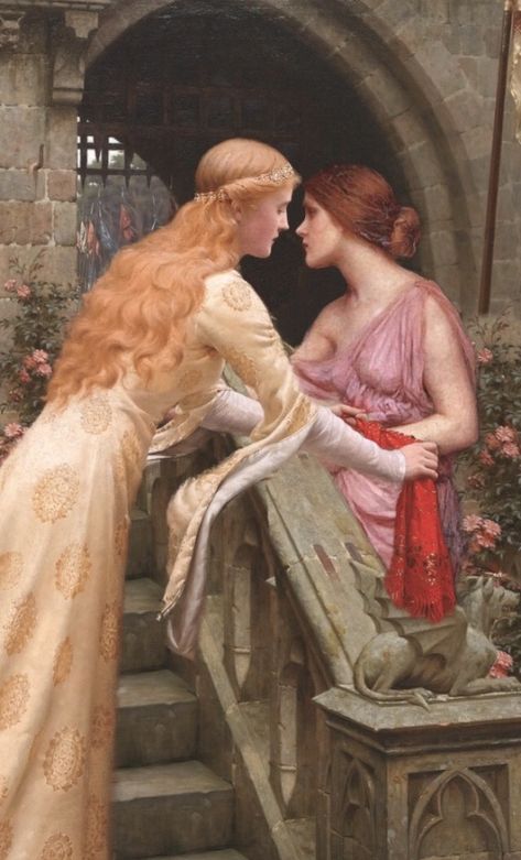 Sapphic Aesthetic Art, Temple Knights, Pre Raphaelite Art, Elf Art, Lesbian Art, Female Knight, Gay Romance, Knight Art, Pre Raphaelite