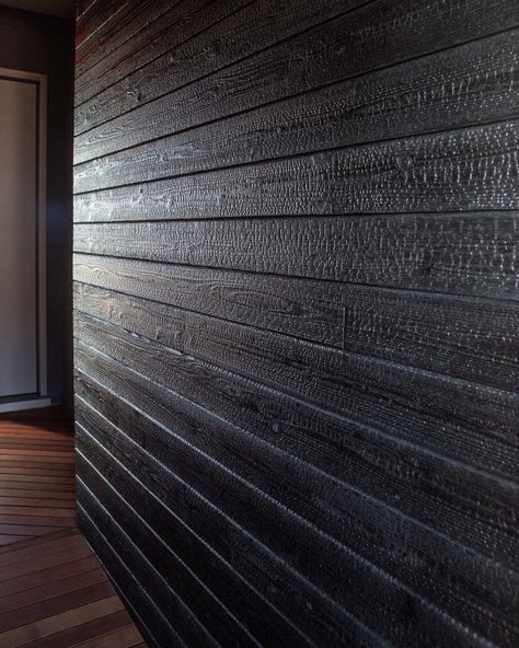 A fantastic install of interior Suyaki over at Knot Springs in Portland. Visit for a spa day and you can see it in person! Charred Wood Siding, Timber Wall Panels, Wooden Facade, Timber Walls, Charred Wood, Shou Sugi Ban, Wood Cladding, Textile Texture, Cute Coffee Mugs