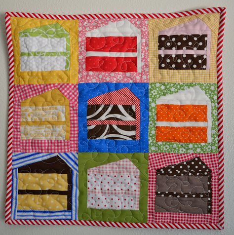 Cake Quilt, Row Quilt, Quilting Board, Cute Quilts, Cake Slice, Paper Piecing Quilts, Paper Piecing Patterns, Foundation Paper Piecing, Quilted Wall Hangings