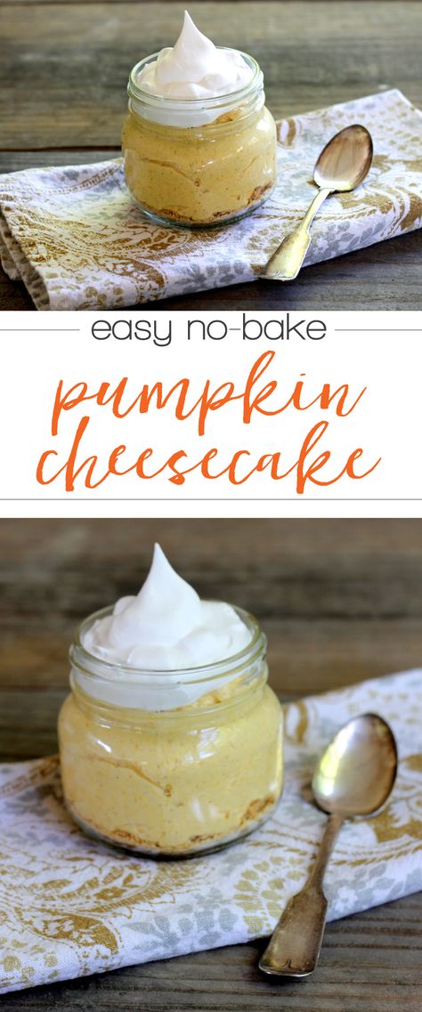 Easy No Bake Pumpkin Cheesecake, No Bake Pumpkin Cheesecake Recipe, Reeses Desserts, Cheesecake Jars, Cookies Pumpkin, Bake Christmas, Lemon And Coconut Cake, No Bake Pumpkin, Bake Pumpkin