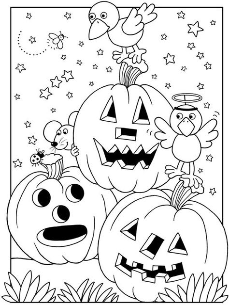 Coloriage Halloween à imprimer gratuitement sur http://cestquoicebruit.com/famille/enfants-famille/coloriage-halloween/ #coloriage #halloween Halloween Coloring Pages For Kids, Moldes Halloween, Imprimibles Halloween, Halloween Coloring Sheets, Free Halloween Coloring Pages, Bricolage Halloween, Casa Halloween, Pumpkin Coloring Pages, Seni Dan Kraf