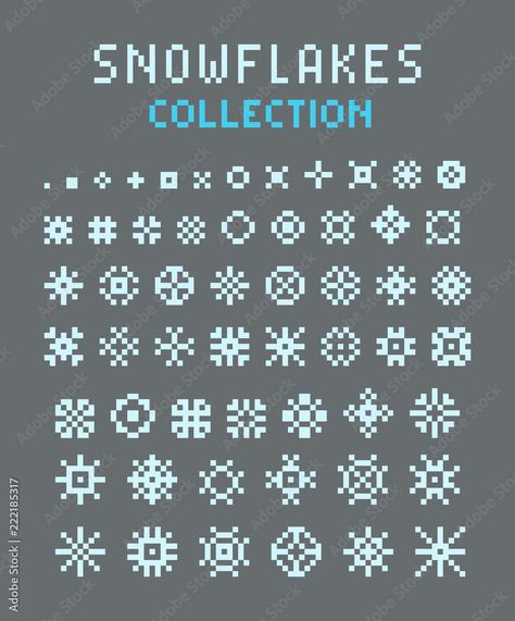 Pixel Snowflake, Pixel Art Landscape, Art Ornament, Pixel Pattern, Animal Crossing, Pixel Art, Minecraft, Cross Stitch, Tech Company Logos