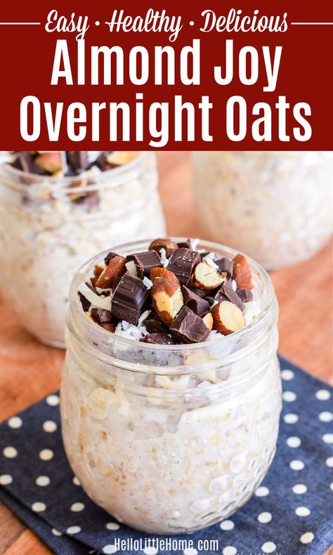 Almond Joy Overnight Oats, Overnight Oats Easy, Raspberry Overnight Oats, Overnight Oats Recipe Easy, Best Overnight Oats Recipe, Overnight Oatmeal Recipes, Oat Recipes Healthy, Overnight Oats Recipe Healthy, Overnight Oats Healthy