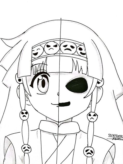 Drawing Alluka\Nanika From Hunter X Hunter Alluka Zoldyck, Hunter Outfit, Eye Drawing Tutorials, Dark Art Drawings, Eye Drawing, Hunter X Hunter, Slayer Anime, Colouring Pages, Anime Chibi