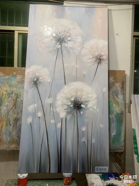 Abstract Dandelion Painting, Dandelion Oil Painting, Dandelion Acrylic Painting, Dandelion Painting Acrylic, Painting Dandelions, Dandelion Drawing, Dandelion Painting, Dandelion Wall Art, Easy Flower Painting