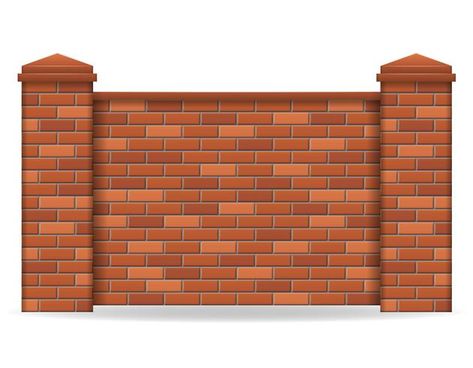 brick fence vector illustration Brick Illustration, Fence Brick, Episode Overlays, Compound Wall Design, Ahly Sc, Al Ahly Sc, Materials Texture, Photoshop Backgrounds Backdrops, Brick Fence