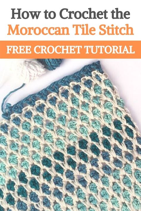 Moroccan Stitch Crochet, Moroccan Afghan Crochet, Moroccan Tile Stitch Crochet, Crochet Moroccan Tile, Diamond Crochet Stitch, Moroccan Crochet Blanket, Moroccan Tile Crochet Patterns, Crochet Tiles Free Pattern, Ombre Yarn Crochet Patterns Free