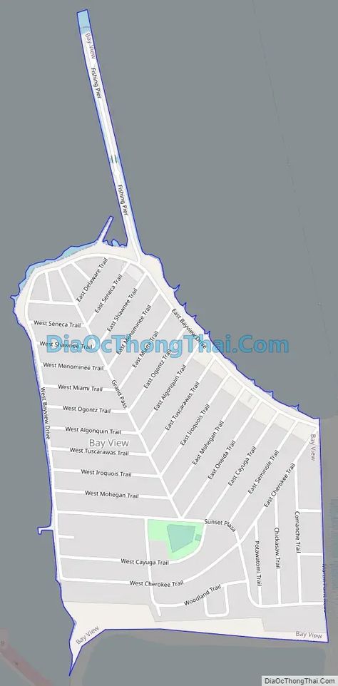 Road map of Bay View Sandusky Ohio, Pier Fishing, Bay View, Road Map, City Maps, View Map, Ohio, Map, Road