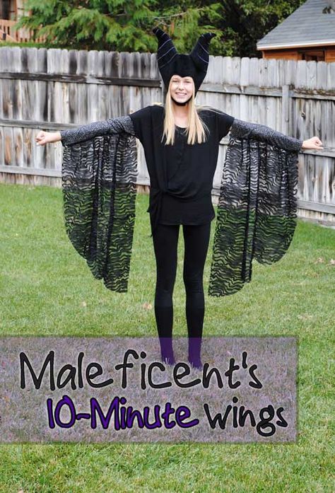 Easy Maleficent and Fairy Wings Tutorial | Get Away Today Vacations - Official Site Diy Bird Wings Costume, Malificent Fairy Costume, Diy Bird Wings, Fairy Wings Tutorial, Maleficent Costume Diy, Shadow Fairy, Maleficent Halloween Costume, Bird Wings Costume, Wings Tutorial