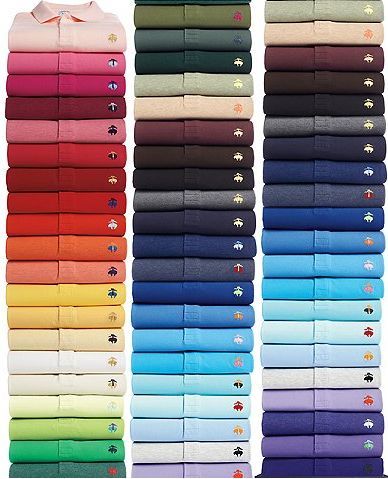 Taking buying a staple in multiple colours a little too far: the Brooks Brothers… Shirt Colours For Men, Equestrian Outfit, Full Rainbow, Shirt Box, Brooks Brother, Golden Fleece, Mens Polo T Shirts, Shirt Colour, Ivy Style