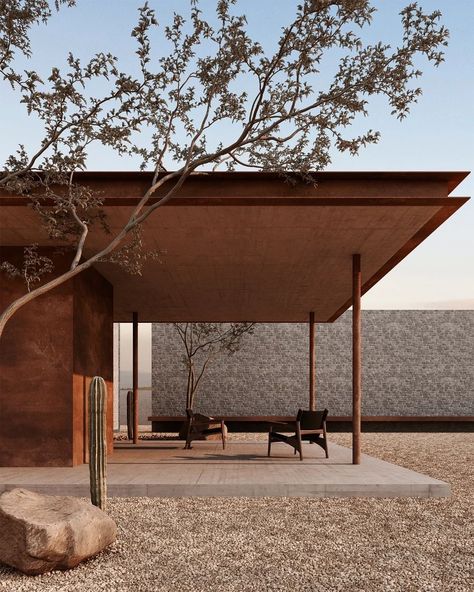 Rammed Earth Homes, Desert House, Tropical Architecture, Minimal House Design, Renzo Piano, Arizona Usa, Sustainable Architecture, Roof Design, Modern Exterior