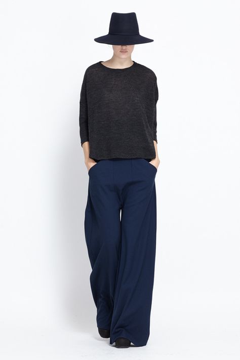 Totokaelo Navy Wide Leg Trousers, Gaucho Pants, Mode Casual, Pants Style, Fashion Mistakes, Wide Pants, Linen Pants, Outfits Casuales, Wide Leg Trousers