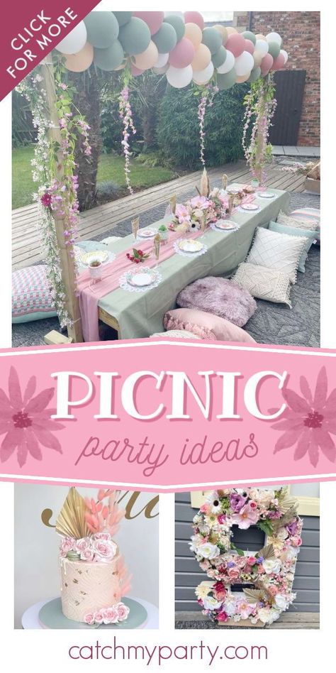 Pretty Picnic, Floral Picnic, Spring Birthday Party, Picnic Birthday Party, Boho Birthday Party, Picnic Theme, Rustic Party, Outdoor Birthday, Picnic Birthday