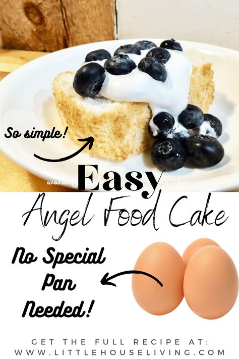 Want to make an Angel Food Cake but don't have the special pan to make it in? Here's how we make our easy Angel Food Cake recipe! Easy Angel Food Cake, Gluten Free Angel Food Cake, Angel Food Cake Pan, Angel Food Cake Mix Recipes, Baking Utensils, Gf Desserts, Gluten Free Recipes Easy, Angel Food Cake, Food Cake