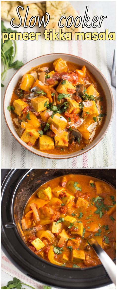 Recipes Healthy Vegetarian, Vegetarian Slow Cooker, Masala Paneer, Paneer Tikka Masala, Slow Cooker Curry, Vegetarian Slow Cooker Recipes, Vegetarian Crockpot Recipes, Slow Cooker Vegetarian, Paneer Tikka