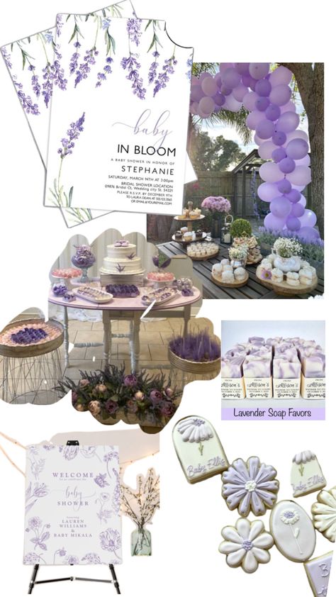 Lavender color lavender plant baby shower theme ideas Sage Green And Lavender Gender Reveal, Purple Theme Baby Shower Ideas, Baby Shower Lavender Theme, Lavender Gender Reveal, Lavender Theme Baby Shower Ideas, Purple And Green Baby Shower Ideas, Violet Baby Shower Ideas, Purple Theme Baby Shower, Green And Purple Baby Shower