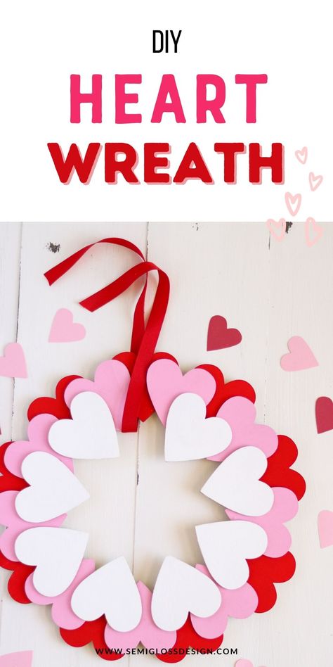 This wood heart wreath is so easy to make! Perfect for decorating for Valentine's Day. Celebrate love with this easy craft. Diy Door Decor, Valentine Wreath Diy, Valentine Wreaths, Diy Valentine's Day Decorations, Valentine's Day Wreath, Valentines Crafts, Vintage Inspired Decor, Valentine Day Wreaths, Wreath Supplies