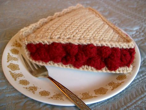 Sherry's Crochet Food 027 | Cherry Pie | PrettyCranium | Flickr Crochet Patterns For Kids, Kids Play Food, Pear And Almond Cake, Food Crochet, Patterns For Kids, Knitted Toys Free Patterns, Pie Slice, Sub Sandwiches, Pear Recipes