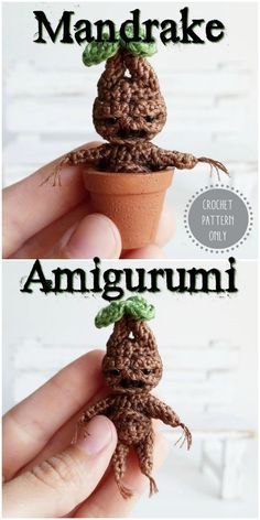 Mandrake Crochet Pattern, Amigurumi Baba, Harry Potter Crochet, Crochet Geek, Harry Potter Crafts, Harry Potter Diy, Fun Crochet Projects, Diy Crochet Projects, Harry Potter Fan