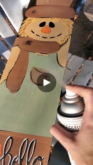 132K views · 785 reactions | Hand Painted Scarecrow Sign 🍂 | Good Morning & Happy Thursday Y'all 🧡 
I've had a few orders of these hand painted scarecrow signs lately so I decided to record this one 👩‍🎨 I hope you... | By Love Crafted Decor | Facebook Scarecrow Faces Painted On Wood, Painting Scarecrows On Wood, Fall Scarecrows Painting, Scarecrow Wooden Signs, Scarecrow Painting On Wood, Good Morning Happy Thursday, Fall Scarecrows, Good Morning Happy, Happy Thursday