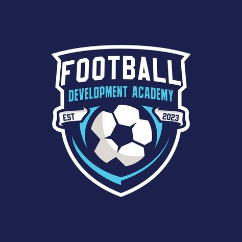 football development academy vintage badge logo Academy Logo, Sports Badge, School Badges, Badge Logo, Vector Art, Logo Design, Football, Clip Art, ? Logo