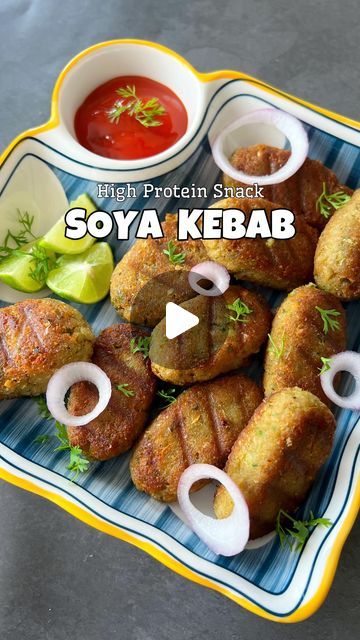 Atithi Sarwade on Instagram: "Soya Kebab/ Kabab🤤
SHARE & SAVE💕
.
Follow @bank_of_delish_ for more recipes 💁🏻‍♀️
Do Try it and let me know🫶🏻
.
.
INGREDIENTS:
Rinse boiled 2 Cups soya chunks 3-4 times and squeeze the chunks thoroughly to remove any excess water and moisture.
1 Large Chopped Onion🧅 
5-6 Green Chillies 🌶️ 
Handful Coriander leaves 🍃 
1/2 inch Ginger🫚 
7-8 Garlic cloves 🧄 
Little Salt🧂 
Blend 
Add 3 tbsp Rice flour 
1/2 tsp Black pepper powder 
1/2 tsp Dry Mango powder 
1/2 tsp Coriander Powder 
1 tsp Garam Masala
Salt as per taste 
Combine well & Shape it
Deep fry / Shallow fry or Air fry 
Enjoy🤤
.
.
.
#recipereels #reelit #foodreels #trendingreel #protein #proteinsnacks #proteinsnack #snacks #recipes" Soya Kabab Recipe, Soya Chunks Recipe, Mango Powder, Soya Chunks, Deep Fry, Dried Mangoes, Pepper Powder, Coriander Powder, Coriander Leaves