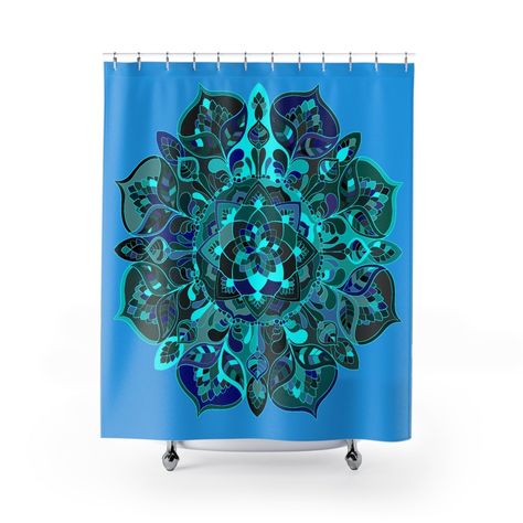 Transform your bathroom into a tranquil oasis! 🌊✨ Our hand-drawn Azure Mandala Shower Curtain, priced at just €56.33, brings art and serenity to your daily routine. Elevate your space with intricate designs that spark joy and relaxation every time you step in. 🌟💧#MandalaMagic #BathroomsOfInstagram #InteriorDesign #HomeDecor #ShowerCurtain #ArtInYourHome #BathroomInspo #HandDrawnArt #TranquilHome #LivingWithArt Mandala Shower Curtain, Stylish Shower Curtain, Drawn Mandala, Mandala Design Art, Hand Art Drawing, Bathroom Shower Curtains, Unique Artwork, Mandala Art, Daily Routine