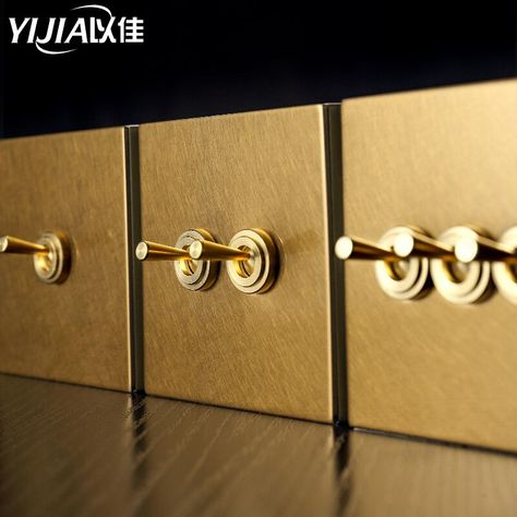 Smarter Shopping, Better Living! Aliexpress.com Smart Home Control, Toggle Light Switch, Brass Wall Light, Retro Lighting, Brass Lighting, Toggle Switch, Switch Plates, Champagne Gold, Home Improvement Projects