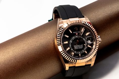 Rolex Sky Dweller Rose Gold, Sky Dweller, Gold Rolex, Downtown Miami, High End Watches, Dream Watches, Rolex Men, Gia Certified Diamonds, Watches Jewelry