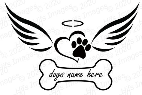 Tatoo Dog, Angel Wings Svg, Paw Print Svg, Memorial Svg, Dog Memorial Tattoos, Tattoos For Dog Lovers, Pawprint Tattoo, Dog Loss, Dog Heaven