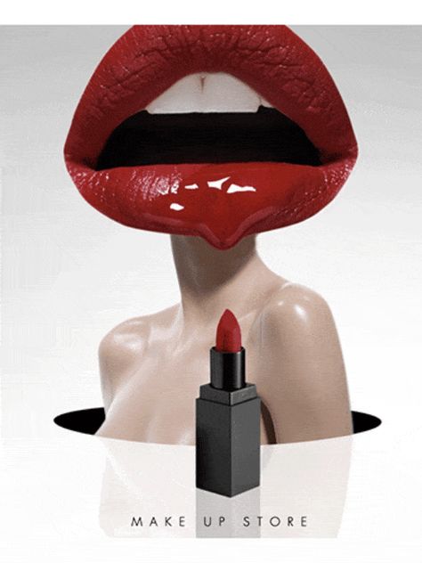 Lipstick Ad, Cosmetic Creative, Lip Wallpaper, Publicidad Creativa, Magazine Collage, Beauty Products Photography, Creative Games, Graphic Design Lessons, Creative Pictures