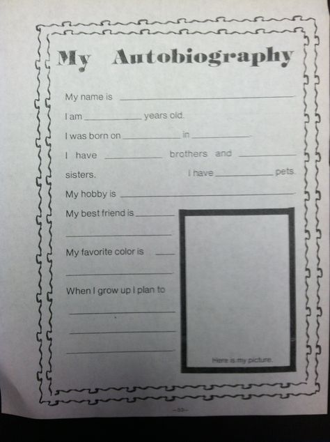 Students write their own autobiographies to introduce themselves to each other and to their teachers. My Autobiography Student, Student Writing, Summer Reading, 3rd Grade, Creative Writing, 2nd Grade, Literacy, Growing Up, My Pictures