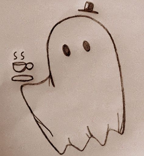 Easy Halloween Drawings, Speed Draw, Aesthetic Drawings, Drawing Scenery, Ghost Drawing, Easy Doodle, Doodle Ideas, Funny Ghost, Easy Doodle Art