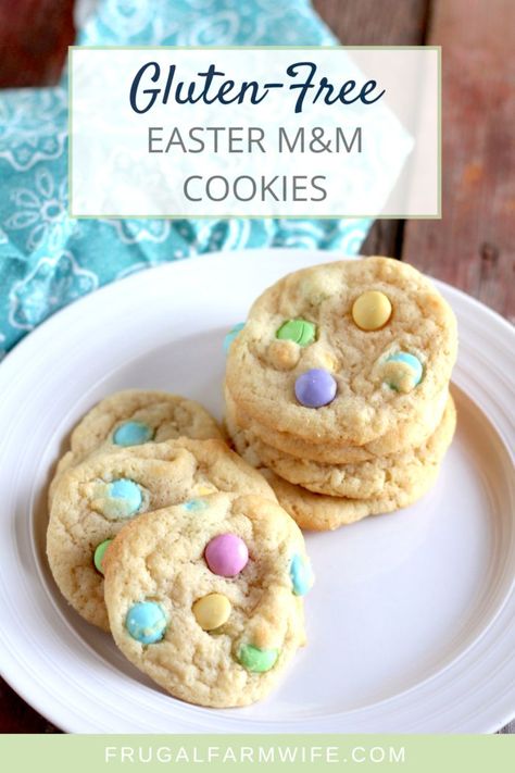 Gluten-free M&M easter cookies are everything you didn't know you needed for a spring treat! Basic Chocolate Chip Cookies, Drop Sugar Cookies, Gluten Free Easter, Spring Treats, Farm Wife, Spring Cookies, Homemade Gluten Free, Baking Mix, Easter Dessert