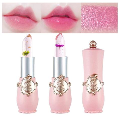 Cute trendy PINK lipstick y2k beautiful flowers Trendy Lipstick, Magic Lipstick, Flower Jelly, Gel Lipstick, Flower Lipstick, Jelly Flower, Relax Massage, Jelly Lipstick, Color Changing Lipstick