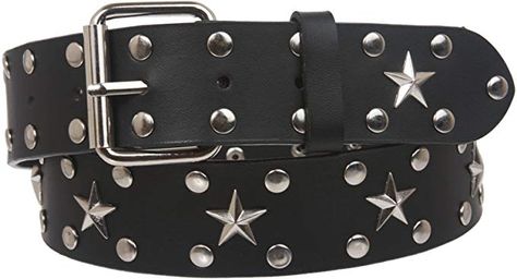 Snap On Silver Star and Circle Studded Belt, Black | L/XL - 40 at Amazon Women’s Clothing store Nice Belts, Wooden Sunglasses, Silver Belts, Branded Belts, Studded Belt, Circle Studs, Star Studs, Leather Shops, Rock Star