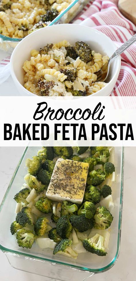 Feta And Broccoli, Recipes With Broccoli Healthy, Til Too Feta Pasta, Baked Feta Broccoli Pasta, Feta Broccoli Pasta, Pasta And Feta Cheese Recipes, Tiktok Dinner Ideas, Healthy Feta Recipes, Healthy Pasta Bake Recipes