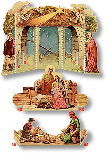 Images Noêl Vintages, Dollhouse Christmas, The Nativity, Christmas Nativity Scene, Paper Model, Christmas Villages, 3d Christmas, Miniature Christmas, Christmas Goodies